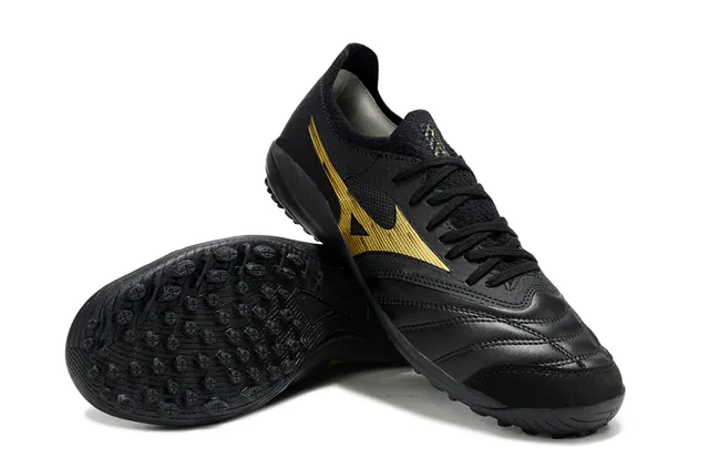 Mizuno Black Gold Low-Cut Chaussures de Football Tige Cuir-Synthétique pour Gazon Artificiel 4