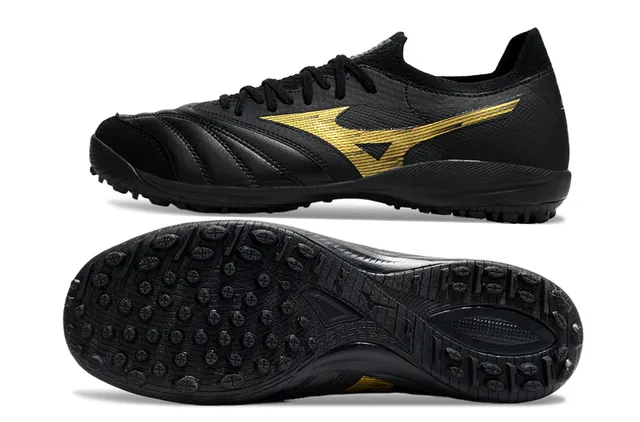 Mizuno Black Gold Low-Cut Chaussures de Football Tige Cuir-Synthétique pour Gazon Artificiel 6