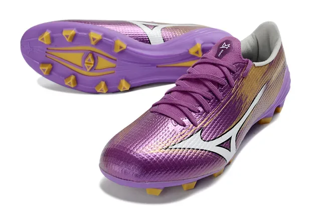 Mizuno Designed Speed Purple Gold Firm-Ground Soccer Shoes 4