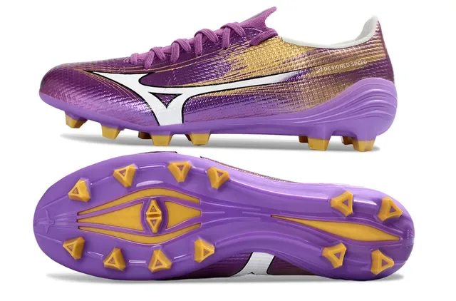 Mizuno Designed Speed Purple Gold Firm-Ground Soccer Shoes 6
