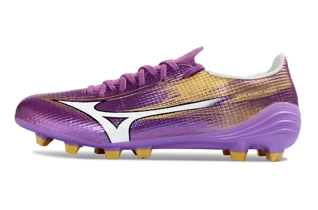 Mizuno Designed Speed Purple Gold Firm-Ground Soccer Shoes 7