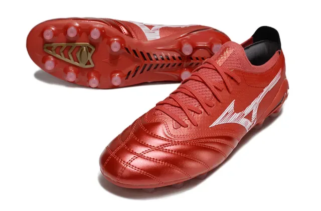 Mizuno Morelia Neo Metallic Red Firm-Ground Soccer Shoes 4