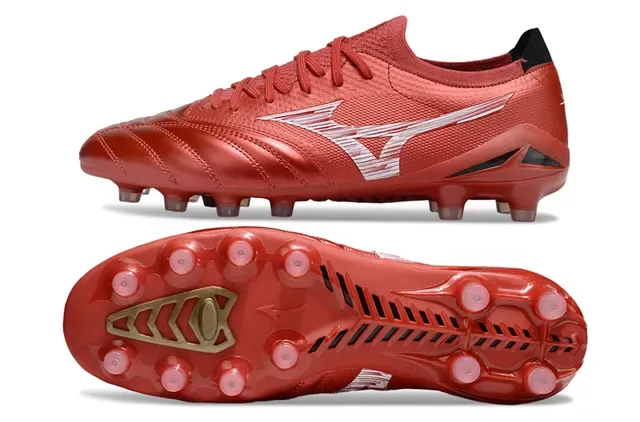 Mizuno Morelia Neo Metallic Red Firm-Ground Soccer Shoes 7