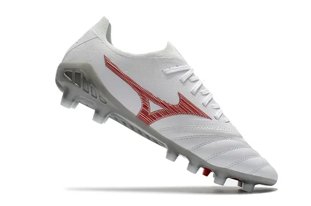 Mizuno Morelia Neo White and Red Firm-Ground Soccer Shoes 3