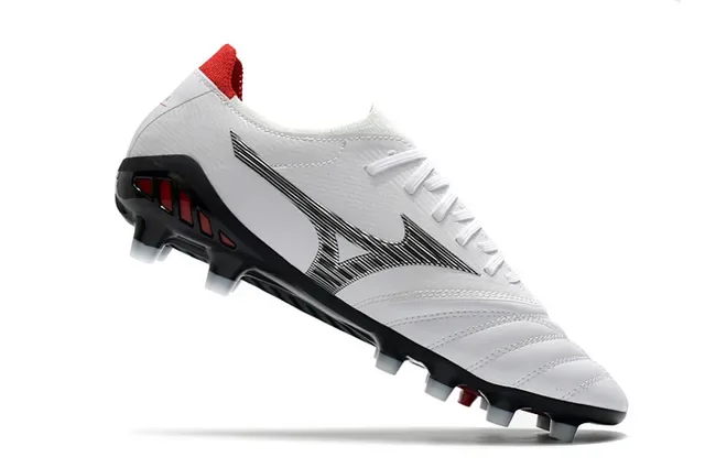 Mizuno Morelia Neo White and Red Firm-Ground Soccer Shoes 12