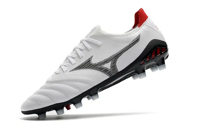 Mizuno Morelia Neo White and Red Firm-Ground Soccer Shoes 13