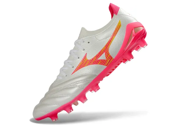 Mizuno Argent Rouge Métallique Empeine Synthétique Avant-Pied Matelassé Surface Ferme Chaussures de Soccer 2