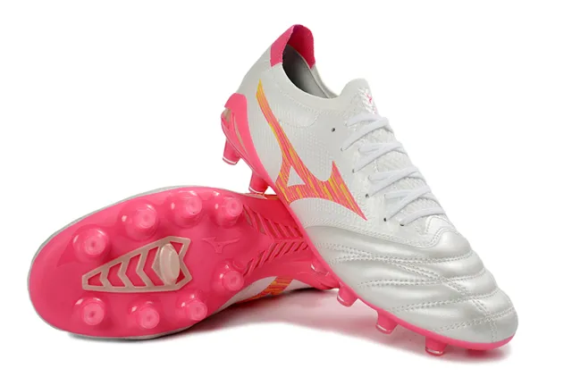 Mizuno Argent Rouge Métallique Empeine Synthétique Avant-Pied Matelassé Surface Ferme Chaussures de Soccer 3