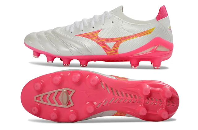 Mizuno Argent Rouge Métallique Empeine Synthétique Avant-Pied Matelassé Surface Ferme Chaussures de Soccer 6