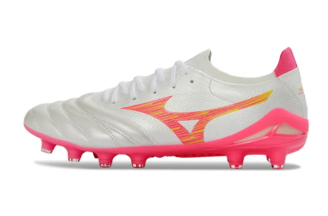 Mizuno Argent Rouge Métallique Empeine Synthétique Avant-Pied Matelassé Surface Ferme Chaussures de Soccer 7