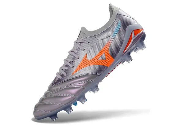 Mizuno Argent Rouge Métallique Empeine Synthétique Avant-Pied Matelassé Surface Ferme Chaussures de Soccer 9