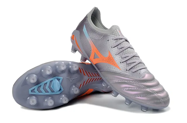 Mizuno Argent Rouge Métallique Empeine Synthétique Avant-Pied Matelassé Surface Ferme Chaussures de Soccer 10