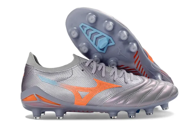 Mizuno Argent Rouge Métallique Empeine Synthétique Avant-Pied Matelassé Surface Ferme Chaussures de Soccer 12