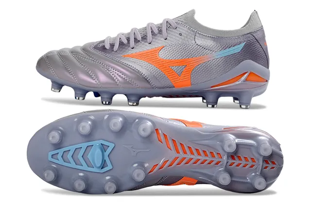 Mizuno Argent Rouge Métallique Empeine Synthétique Avant-Pied Matelassé Surface Ferme Chaussures de Soccer 13