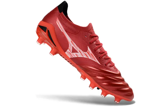 Mizuno Argent Rouge Métallique Empeine Synthétique Avant-Pied Matelassé Surface Ferme Chaussures de Soccer 15