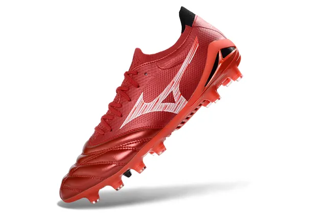 Mizuno Argent Rouge Métallique Empeine Synthétique Avant-Pied Matelassé Surface Ferme Chaussures de Soccer 16