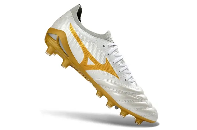 Mizuno Argent Rouge Métallique Empeine Synthétique Avant-Pied Matelassé Surface Ferme Chaussures de Soccer 22