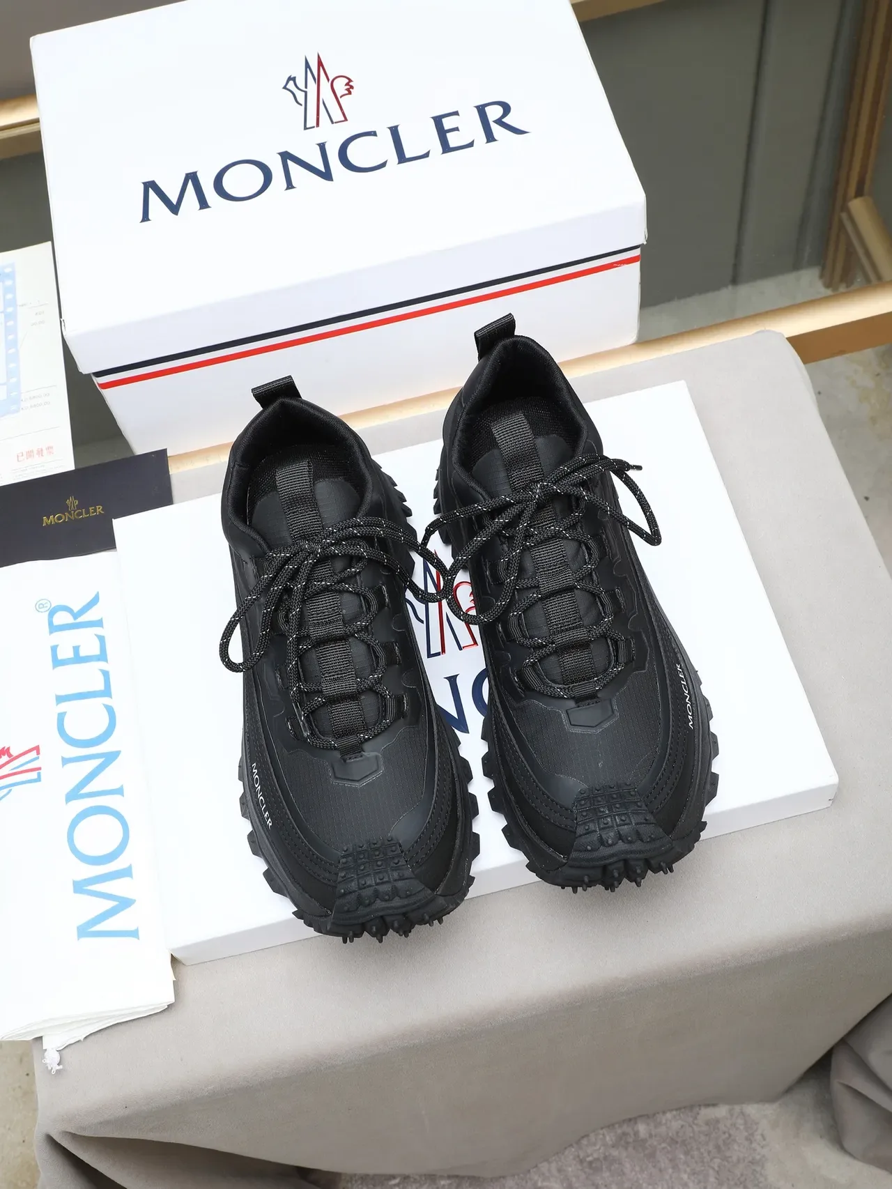 Moncler Grenoble Black Platform Sole Chunky Sneakers 3