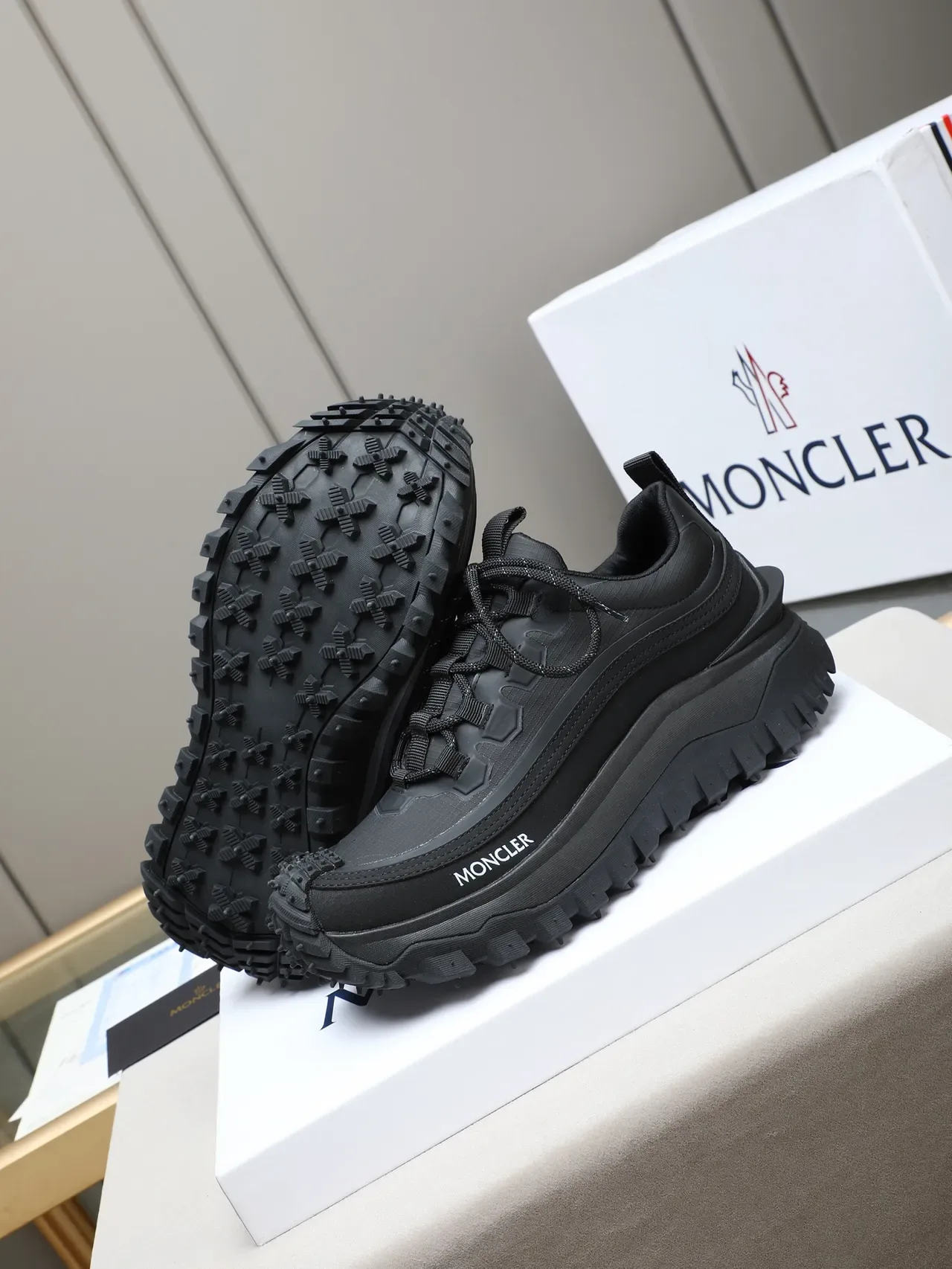 Moncler Grenoble Black Platform Sole Chunky Sneakers 5