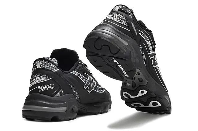 New Balance 1000 Baskets Chunky Noires à motif bandana 3