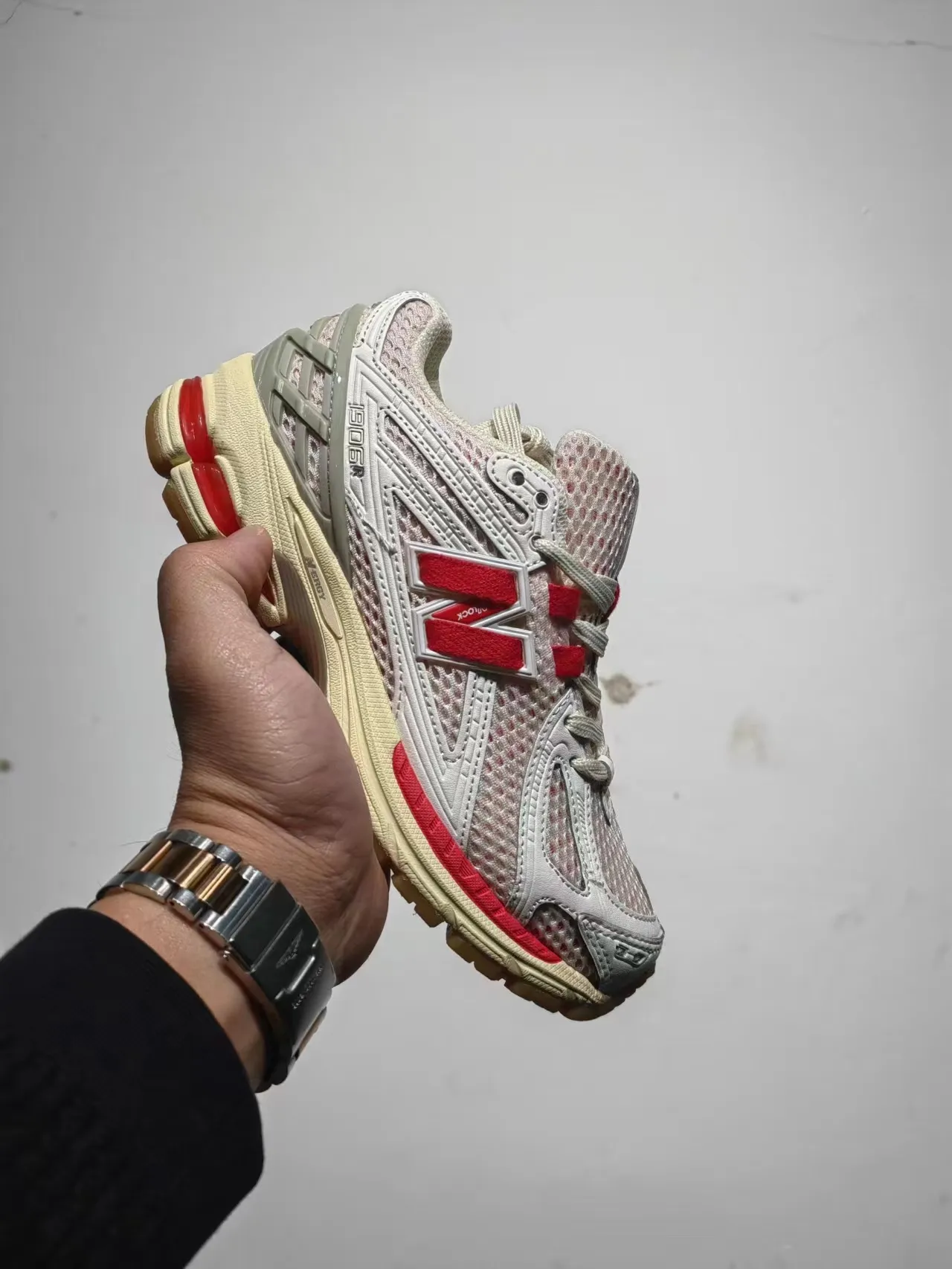 New Balance 1906R branco vermelho bege Tênis de corrida 6