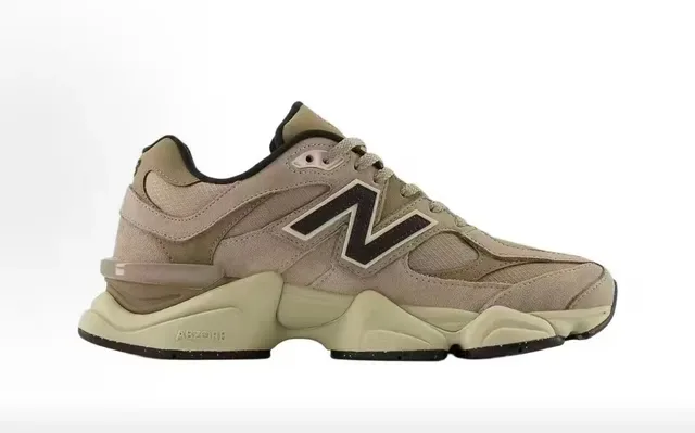 New Balance 9060 Beige and Black Chunky Sneakers 4