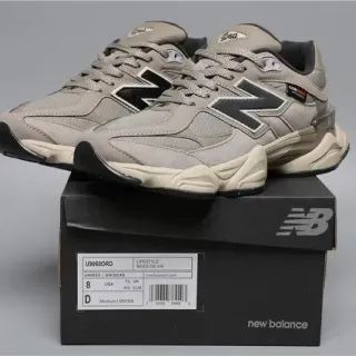 New Balance 9060 Beige and Black Lifestyle Sneakers