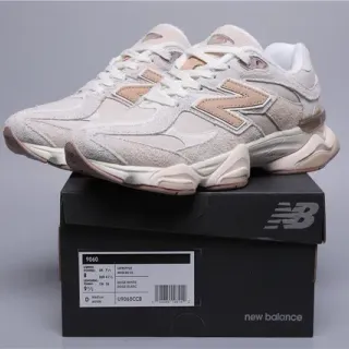 New Balance 9060 Beige and Pink Lifestyle Sneakers