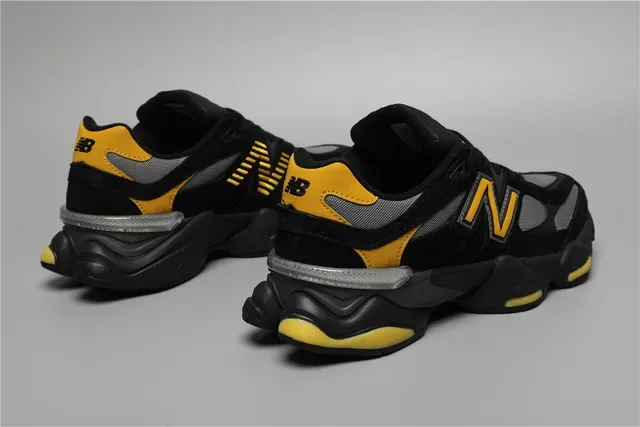 New Balance 9060 أحذية رياضية سوداء وصفراء للأسلوب الحياتي 3