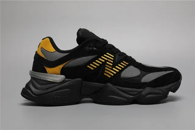 New Balance 9060 أحذية رياضية سوداء وصفراء للأسلوب الحياتي 8