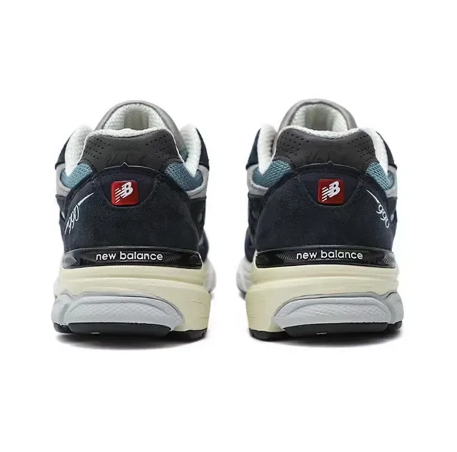 New Balance 990 Navy Blue Suede And Mesh Upper Layered Construction Lifestyle Sneakers 5