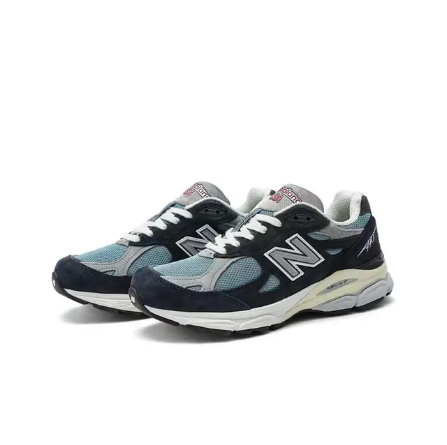 New Balance 990 Navy Blue Suede And Mesh Upper Layered Construction Lifestyle Sneakers 7