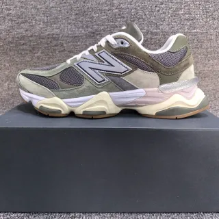 New Balance Army Green Beige Multi-Layered Sole Suede And Mesh Paneling Chunky Sneakers