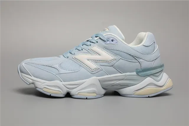 New Balance Azul Branco Chunky Retro Runner Upper de malha-sintético em camadas Sneakers lifestyle 9