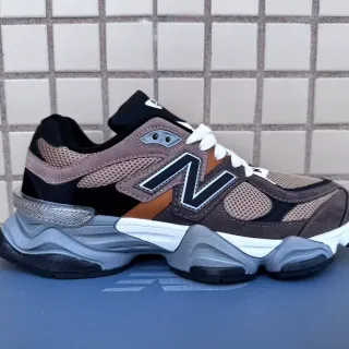 New Balance Brown Gray Sculpted Midsole Mixed Suede-Mesh-Leather Upper Chunky Sneakers