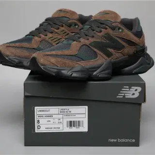 New Balance Brown Green Chunky Multi-Layered Sole Suede And Mesh Upper Lifestyle Sneakers