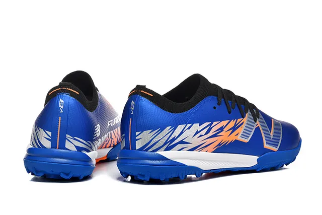 New Balance Furon أزرق برتقالي علوية اصطناعية منخفضة الكعب الكاحل أحذية كرة قدم للعشب الاصطناعي 5