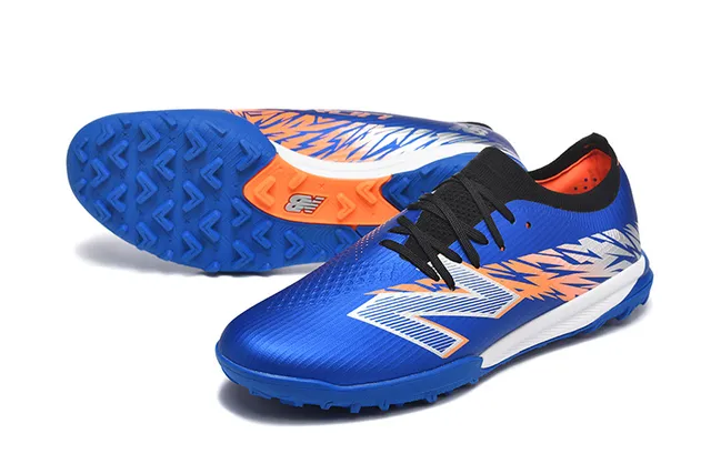 New Balance Furon أزرق برتقالي علوية اصطناعية منخفضة الكعب الكاحل أحذية كرة قدم للعشب الاصطناعي 6