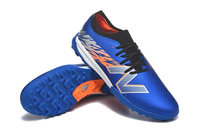 New Balance Furon أزرق برتقالي علوية اصطناعية منخفضة الكعب الكاحل أحذية كرة قدم للعشب الاصطناعي 7