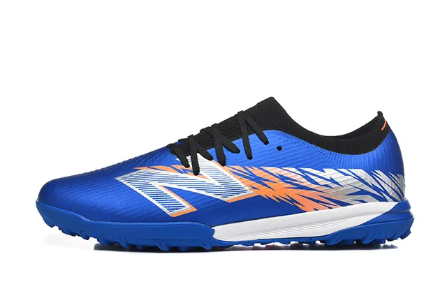 New Balance Furon أزرق برتقالي علوية اصطناعية منخفضة الكعب الكاحل أحذية كرة قدم للعشب الاصطناعي 10