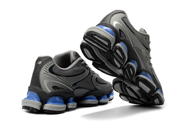 New Balance Gris Bleu Maille et Synthétique Supérieure Pod Segmenté Sémelle Médiane Chaussures Lifestyle 2