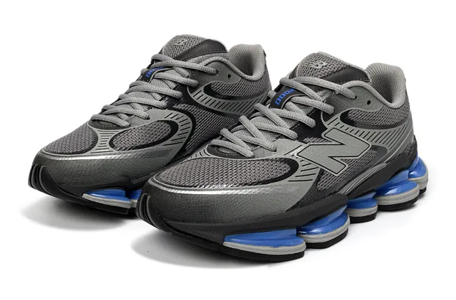 New Balance Gris Bleu Maille et Synthétique Supérieure Pod Segmenté Sémelle Médiane Chaussures Lifestyle 3