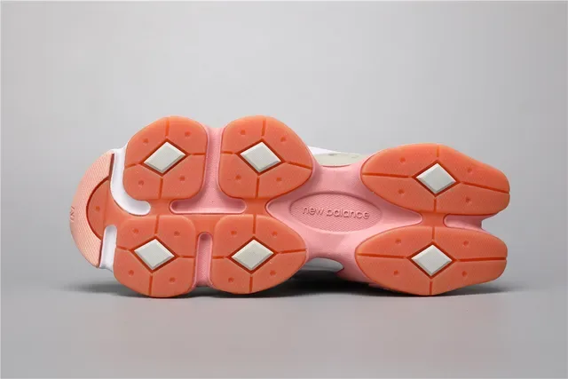 New Balance Gris Rose Silhouette Chunky Maille En Couches Et Daim Supérieur Chaussures Lifestyle 6