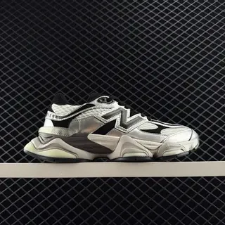 New Balance NB9060 Silver Black Chunky Sneakers