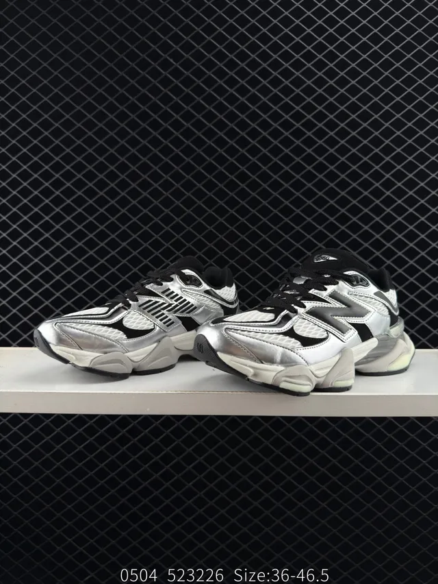 New Balance NB9060 Silver Black Chunky Sneakers 3