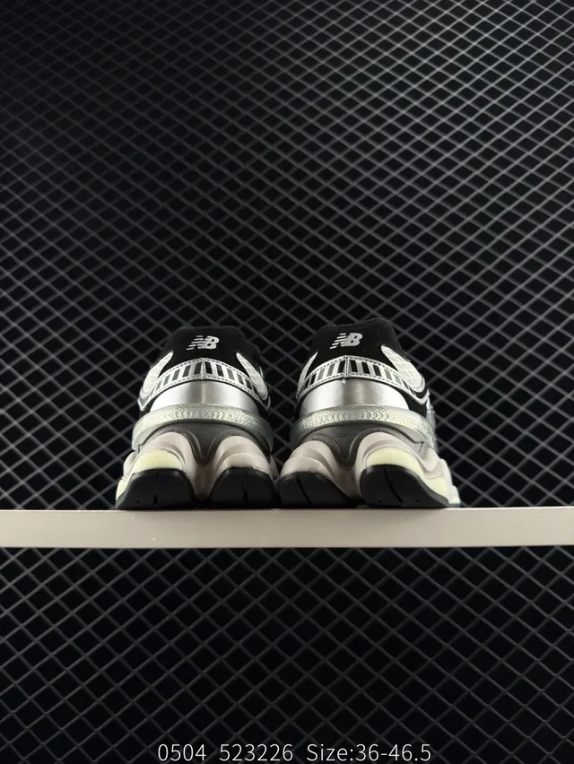 New Balance NB9060 Silver Black Chunky Sneakers 4