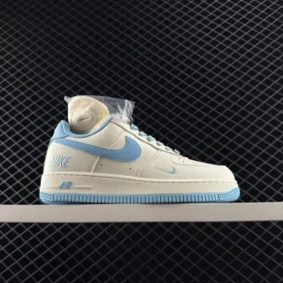Nike Air Force 1 भूरे नीले लो-टॉप सिल्हूट बनावटी चमड़े की ऊपरी सतह जीवन शैली के स्नीकर