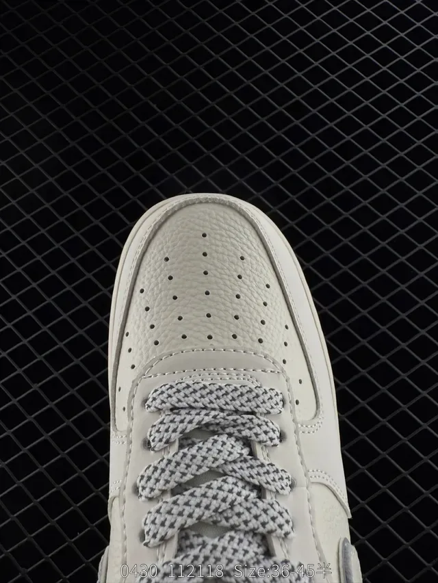 Nike Air Force 1 Beige Gray Low-Top Lifestyle Sneakers 6