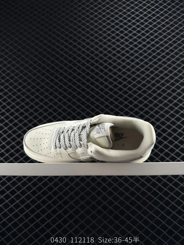 Nike Air Force 1 Beige Gray Low-Top Lifestyle Sneakers 7