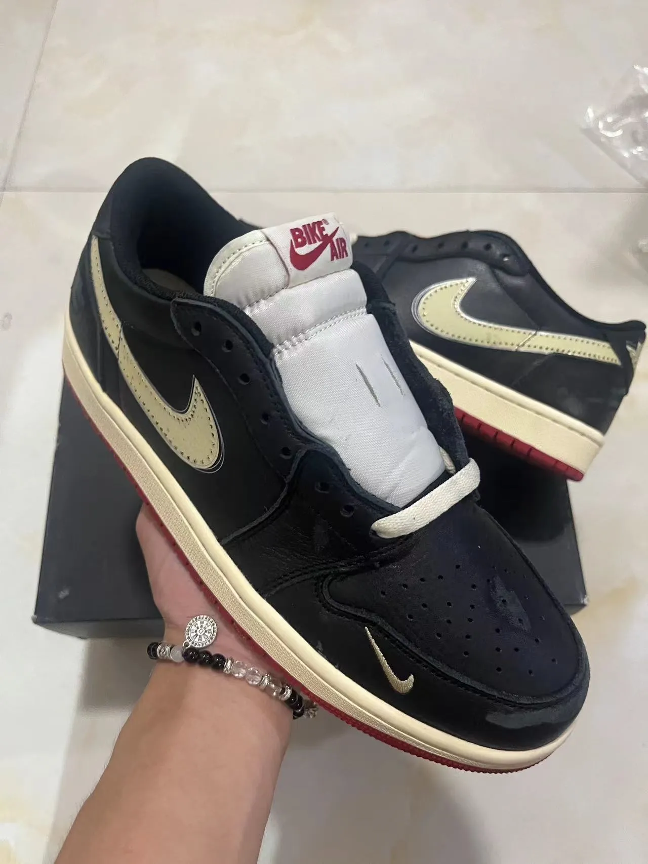 Nike Air Force 1 Black Cream Red Lifestyle Sneakers 2